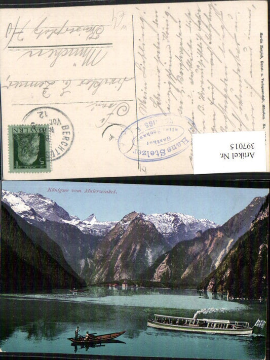 397015,Königssee See b. Schönau Dampfer Boot Bergkulisse