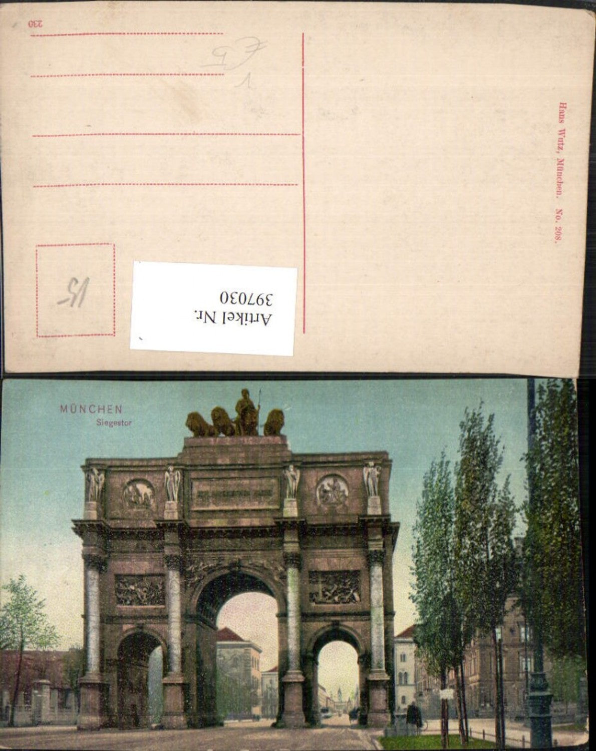397030,München Siegestor Tor Straßenansicht pub Hans Wutz 208