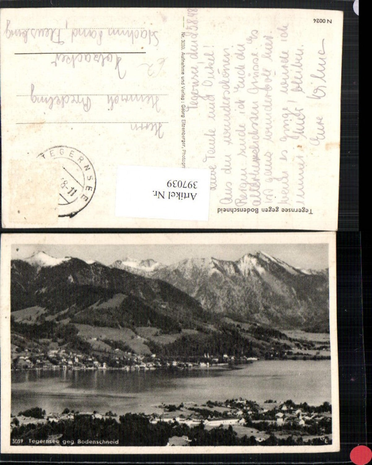 397039,Tegernsee Totale geg. Bodenschneid Bergkulisse