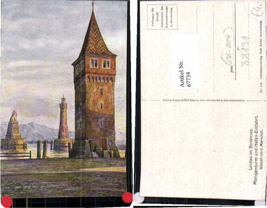 67734,V. Marschall Lindau am Bodensee Mangenturm Hafen Leuchtturm