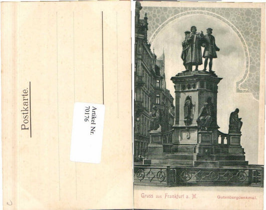 70176,Gruss aus Frankfurt am Main Gutenbergdenkmal