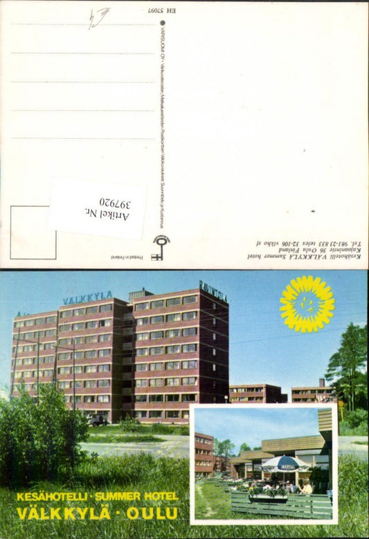 397920,Finland Oulu Välkkylä Kesähotelli Summer Hotel Mehrbildkarte