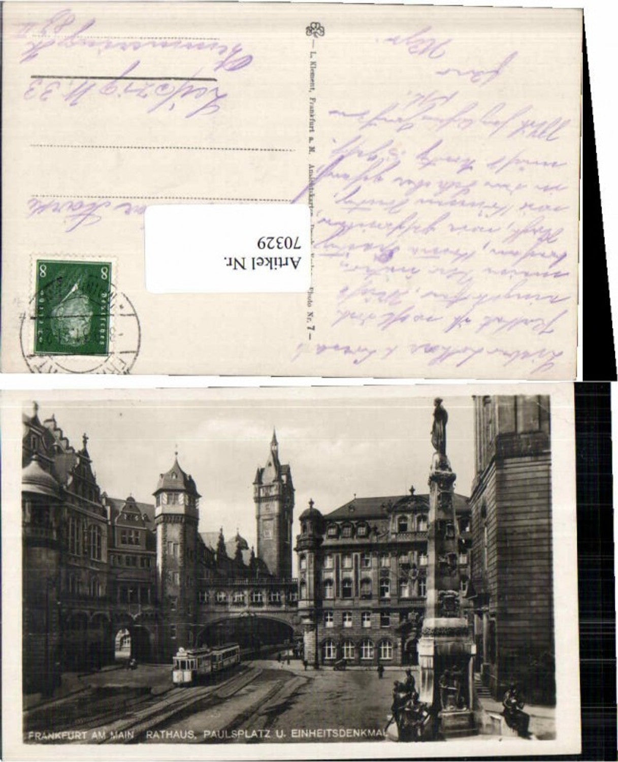 70329,Frankfurt am Main Rathaus Strassenbahn Nr 16