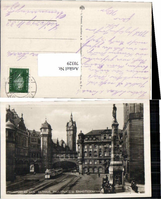 70329,Frankfurt am Main Rathaus Strassenbahn Nr 16