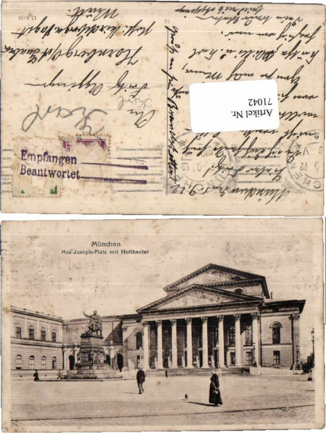 71042,München Max Joseph Platz Hoftheater 1910