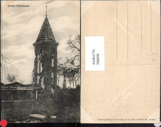 398090,Belgium Schloss Hollebecke Hollebeke Turm Zerstörung