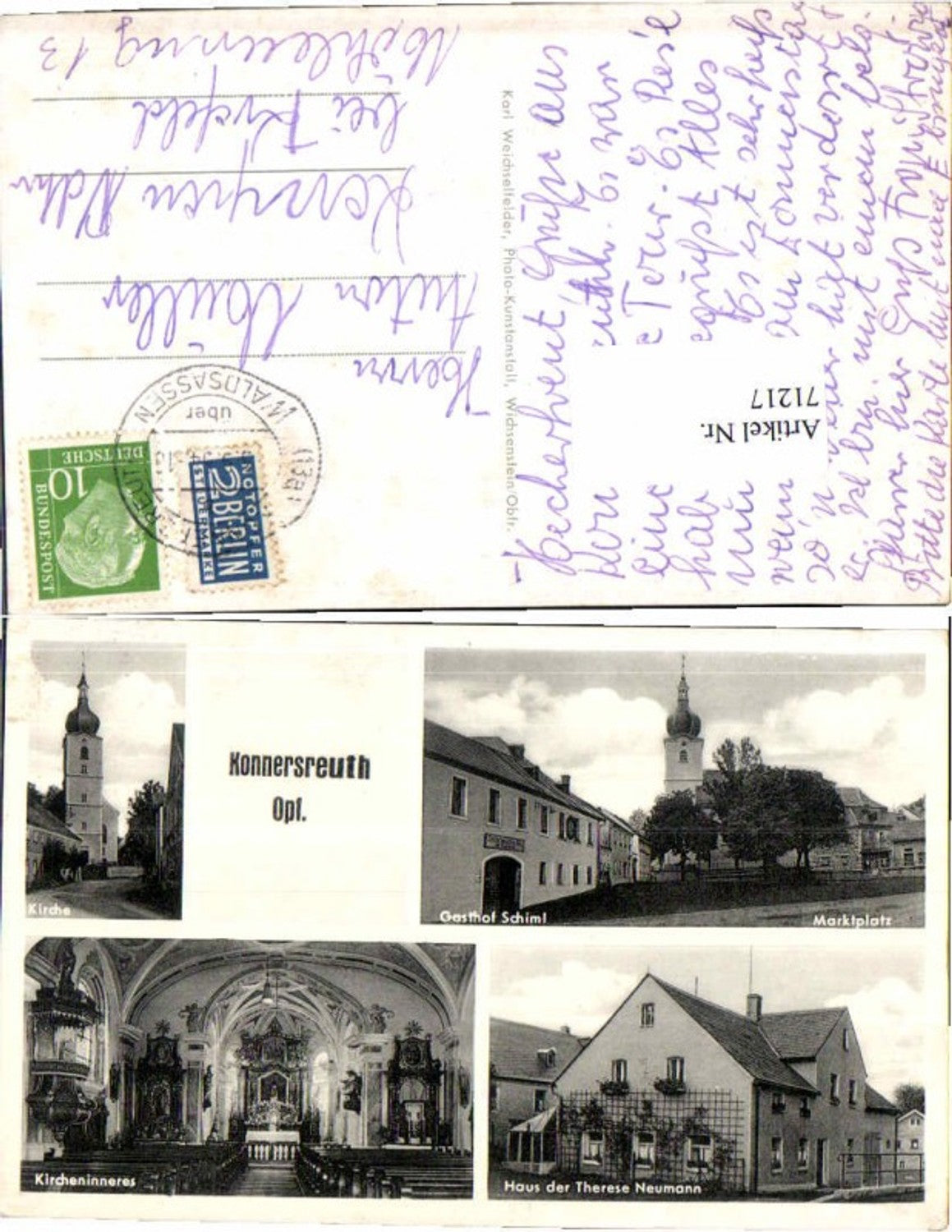 71217,Konnersreuth Gasthaus Schiml Oberpfalz
