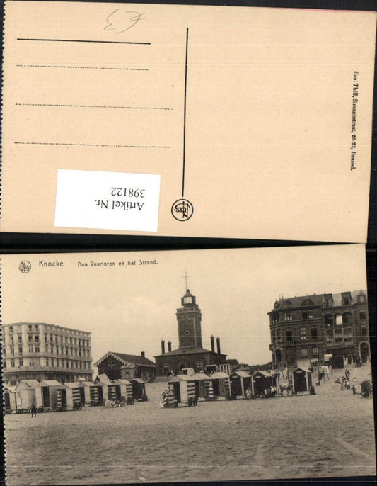 398122,Belgium Knocke Knokke-Heist Den Vuurtoren en het Strand Strandleben