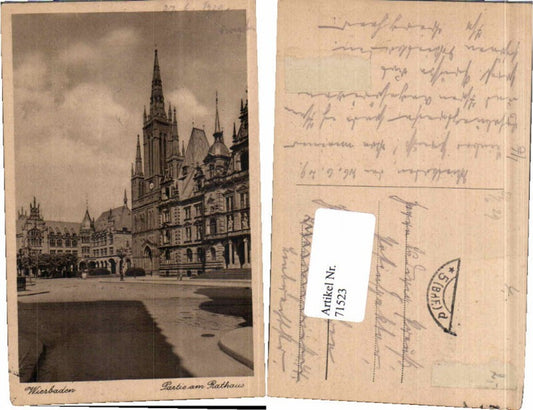 71523,Wiesbaden Partie am Rathaus 1920