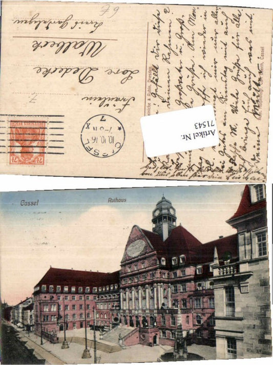 71543,Cassel Kassel Rathaus um 1916