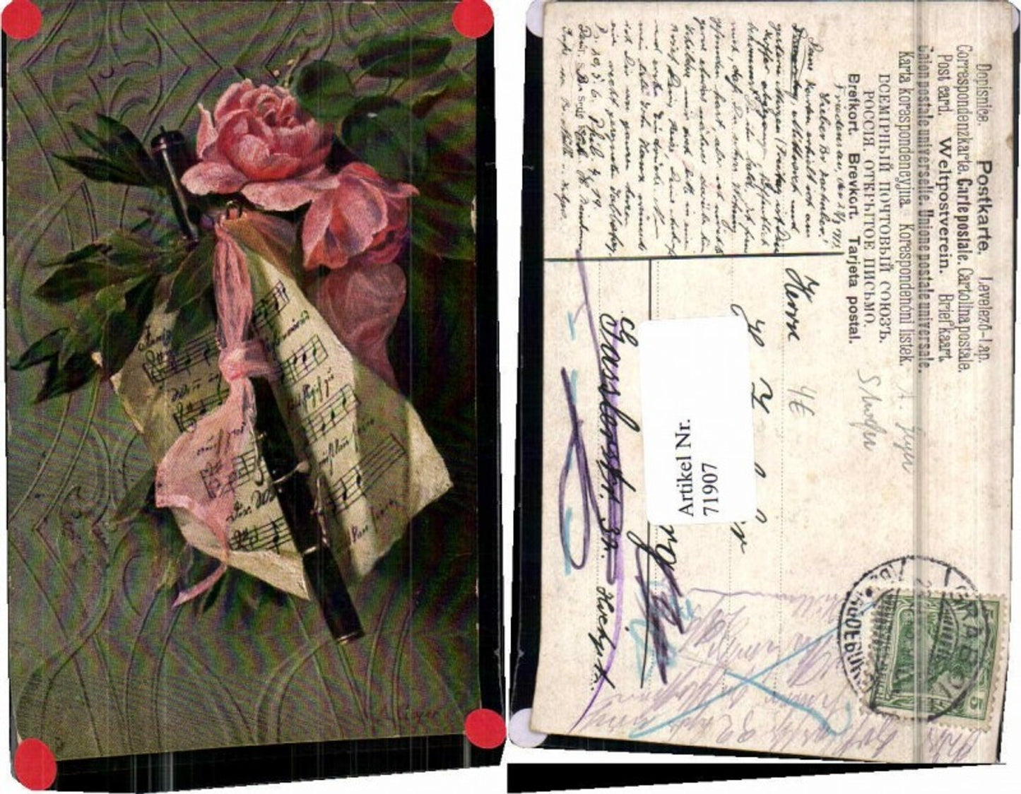 71907,Theo Stroefer K242 A. Geyer sign Rose song card