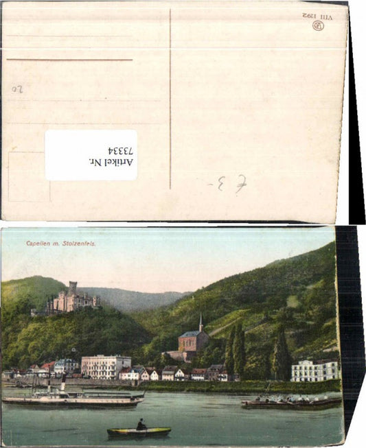 73334,Capellen m. Stolzenfels Dampfer Boot Koblenz