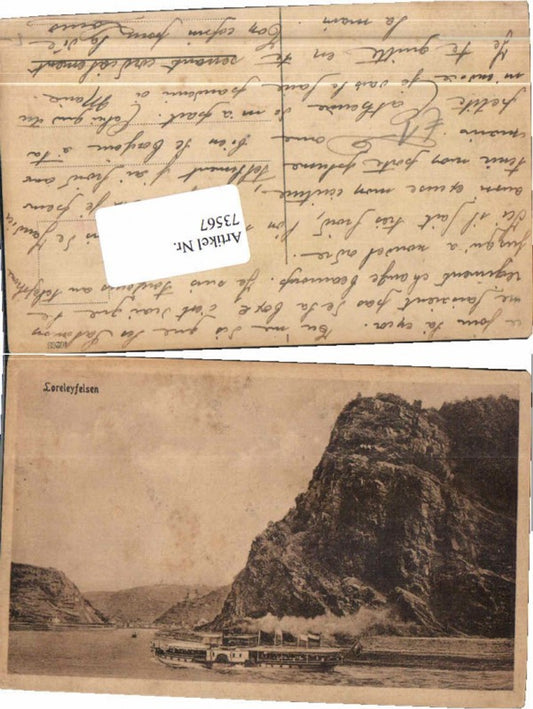 73567,Loreleyfelsen Dampfer am Rhein St Goarshausen