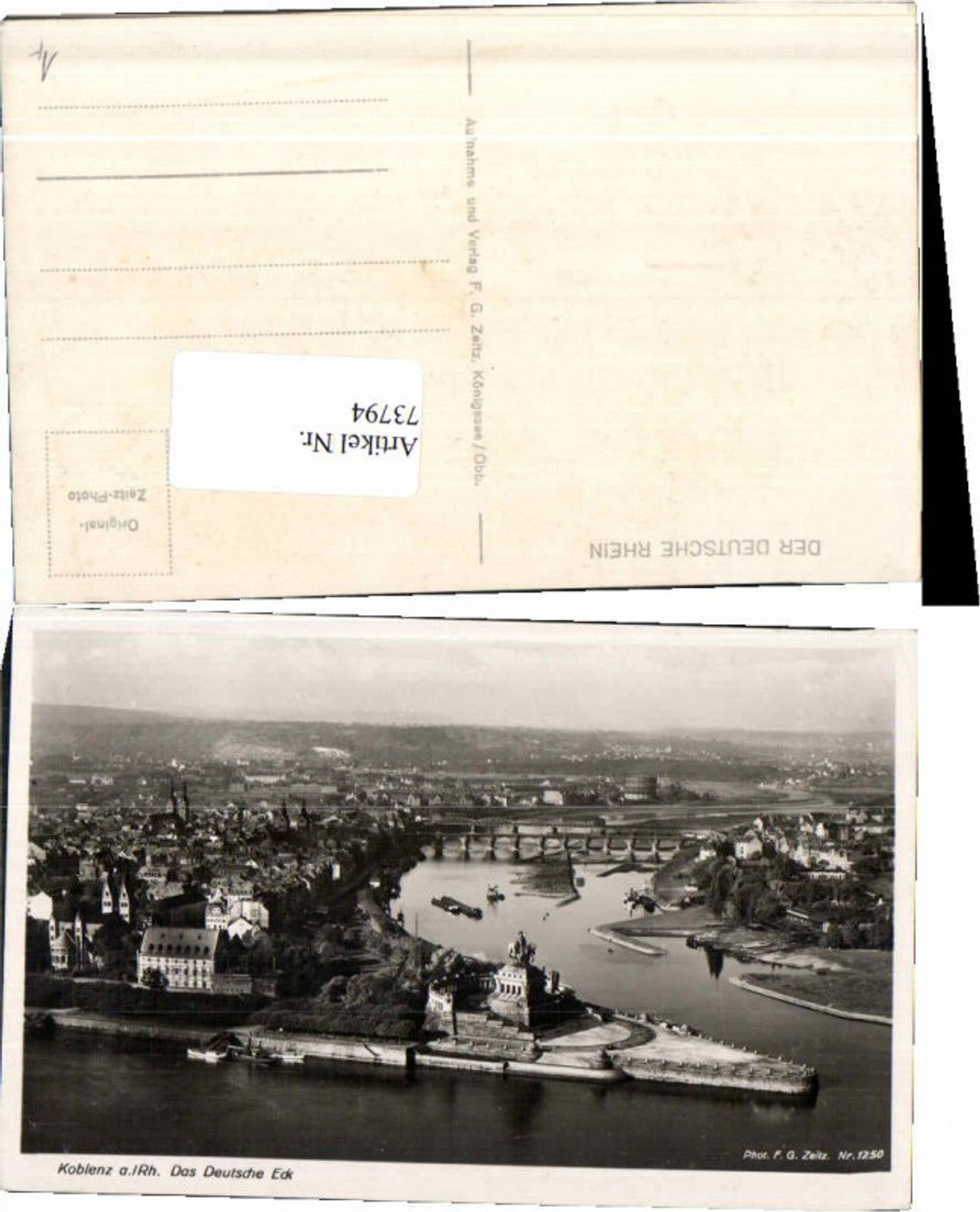 73794,Koblenz am Rhein Deutsches Eck Fliegeraufnahme