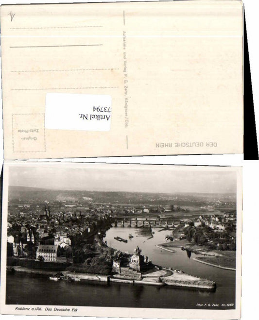 73794,Koblenz am Rhein Deutsches Eck Fliegeraufnahme