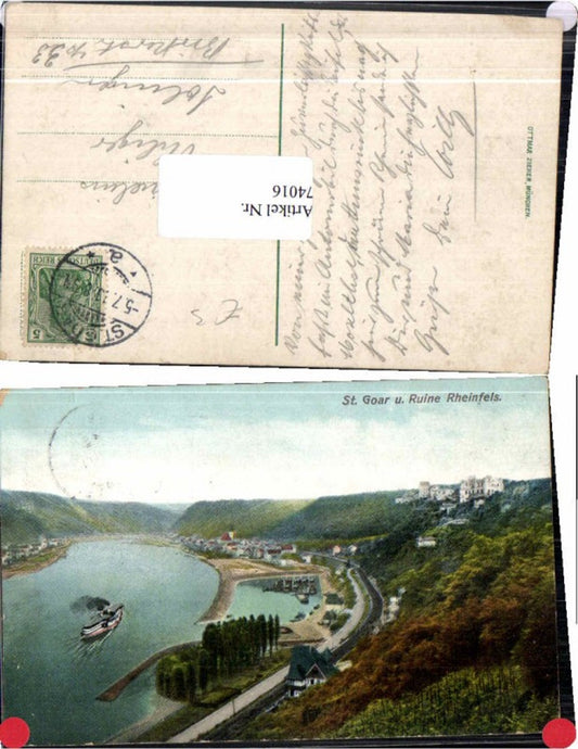 74016,St Goar St Goarshausen Schiff am Rhein