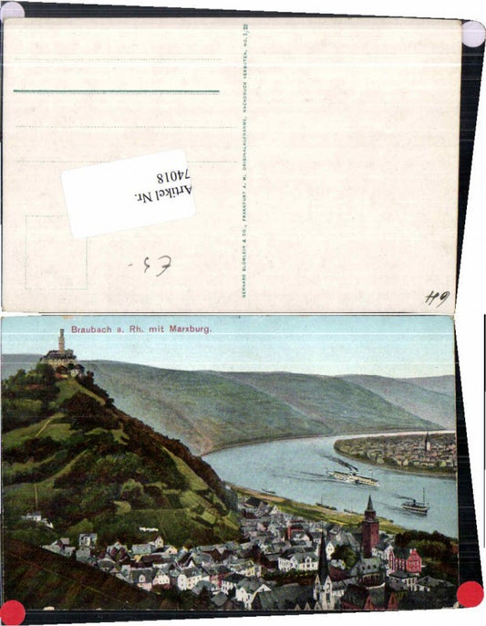 74018,Braubach am Rhein Marksburg Schiffe
