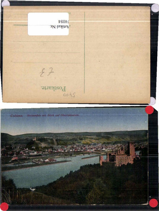 74084,Coblenz Stolzenfels am Rhein 1915