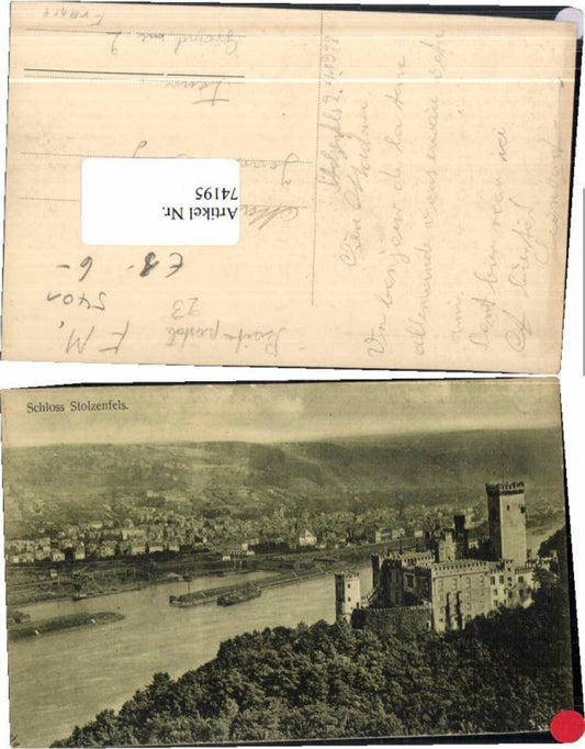 74195,Schloss Stolzenfels Burg Lahnstein Kapellen