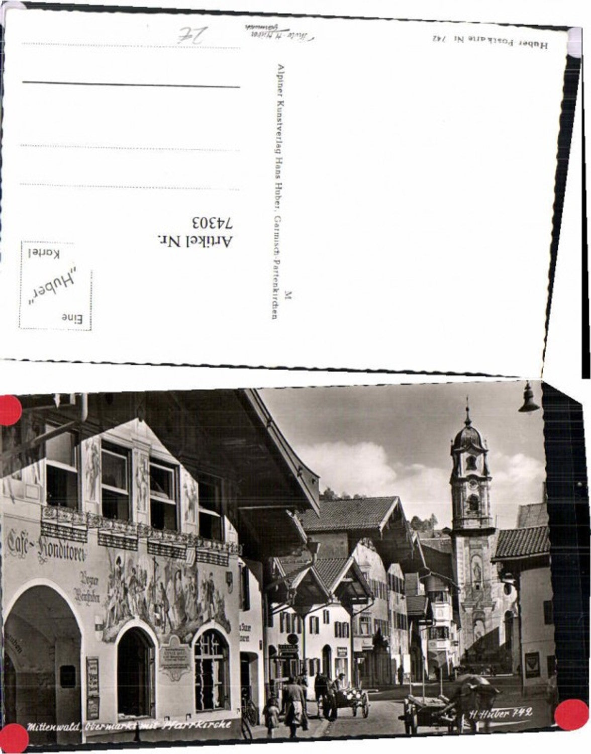 74303,Mittenwald Obermarkt Strassenpartie Konditorei