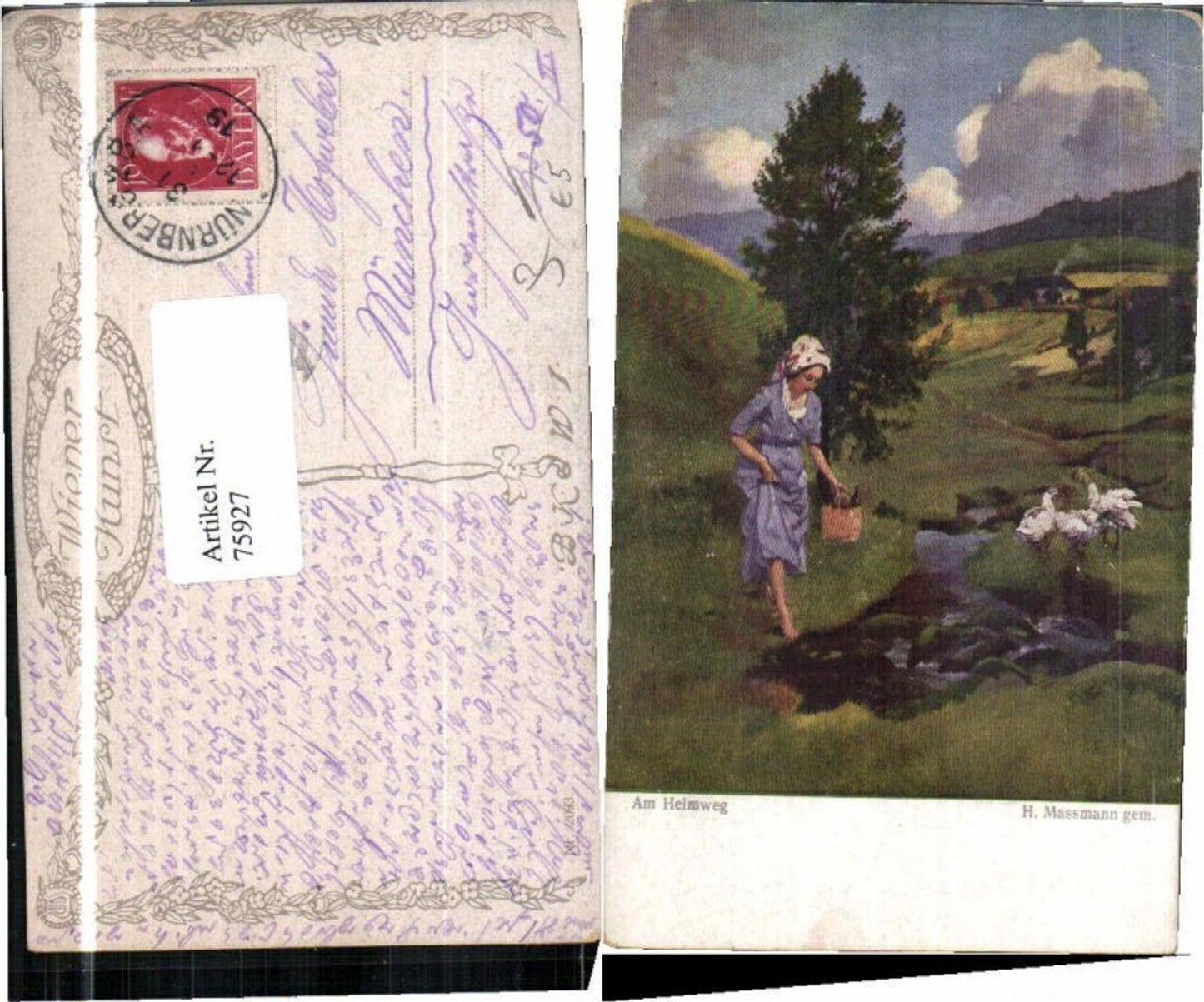 75927,H. Massmann Heimweg Bäuerin B.K.W.I 2093