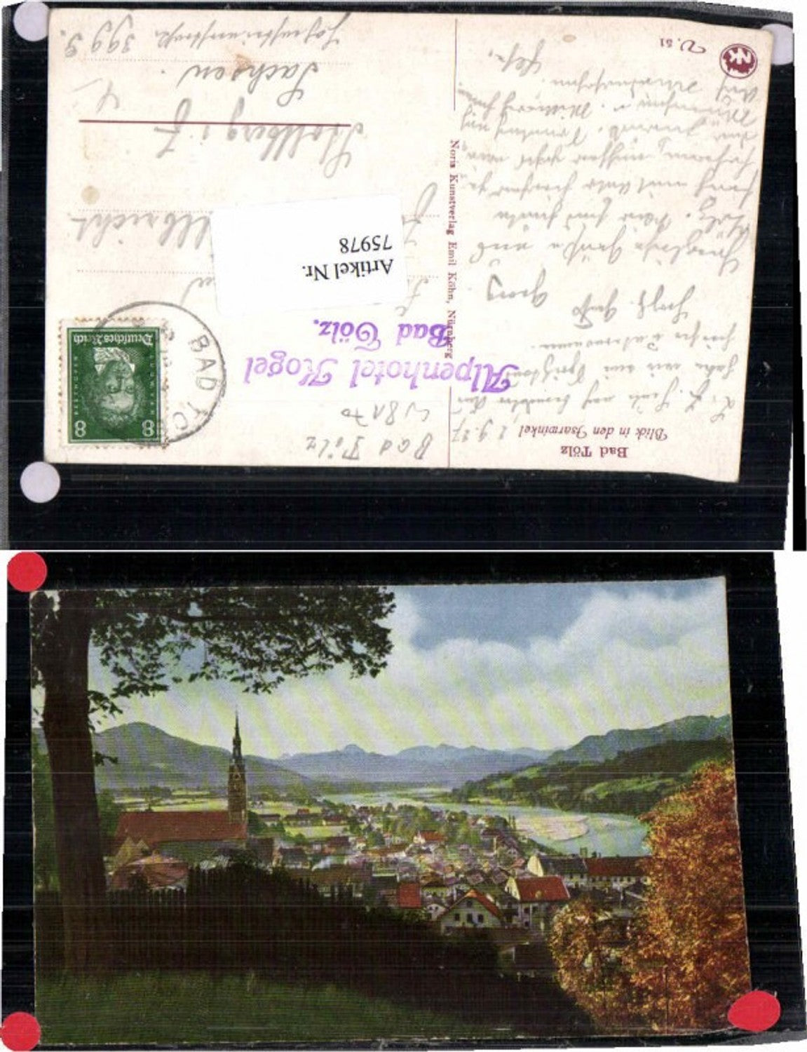 75978,Bad Tölz Blick i.d. Isarwinkel Stempel Hotel Kogel