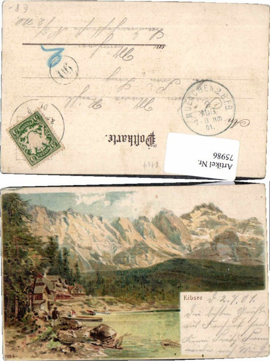 75986,Litho Eibsee b. Garmisch Partenkirchen 1900