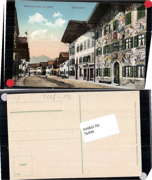 76494,Mittenwald a. Isar Obermarkt Strassenansicht