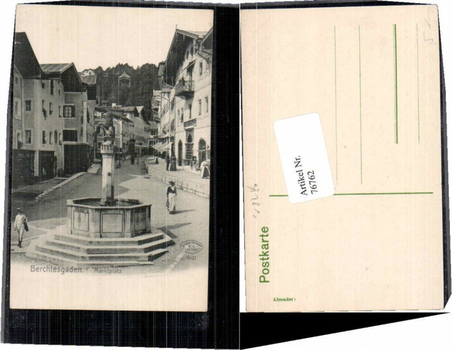 76762,Berchtesgaden Marktplatz Brunnen 1905