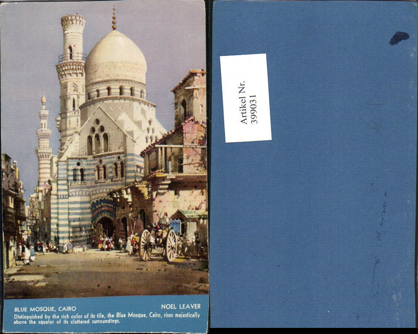 399031,Künstler AK Noel Leaver Egypt Cairo Kairo Bue Mosque Moschee Minarette