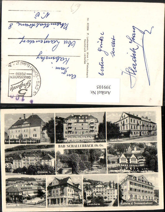 399105,Bad Schallerbach Kurhaus Kurheim Hotel Post Linzerheim Mehrbildkarte