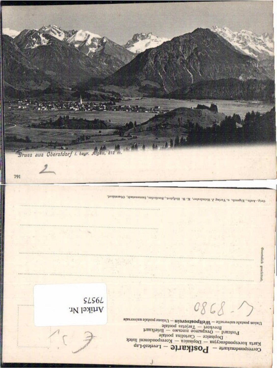 79575,Gruss aus Oberstdorf im Allgäu 1900