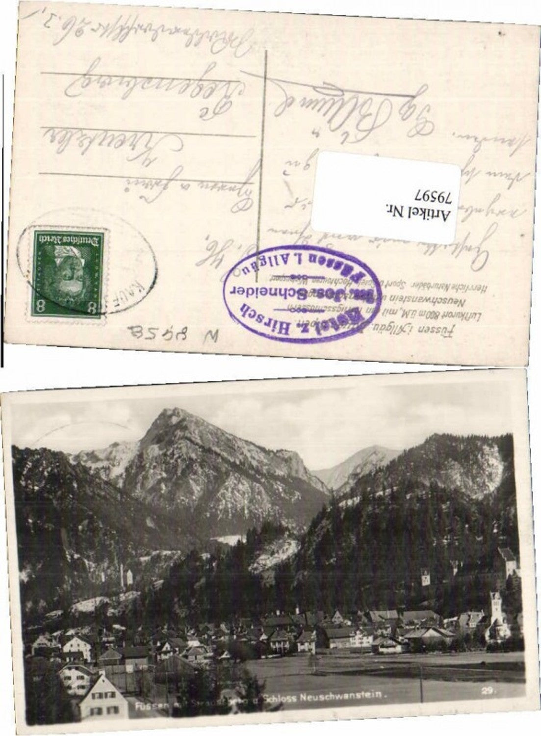 79597,Füssen im Allgäu Neuschwanstein Hotel Stempel