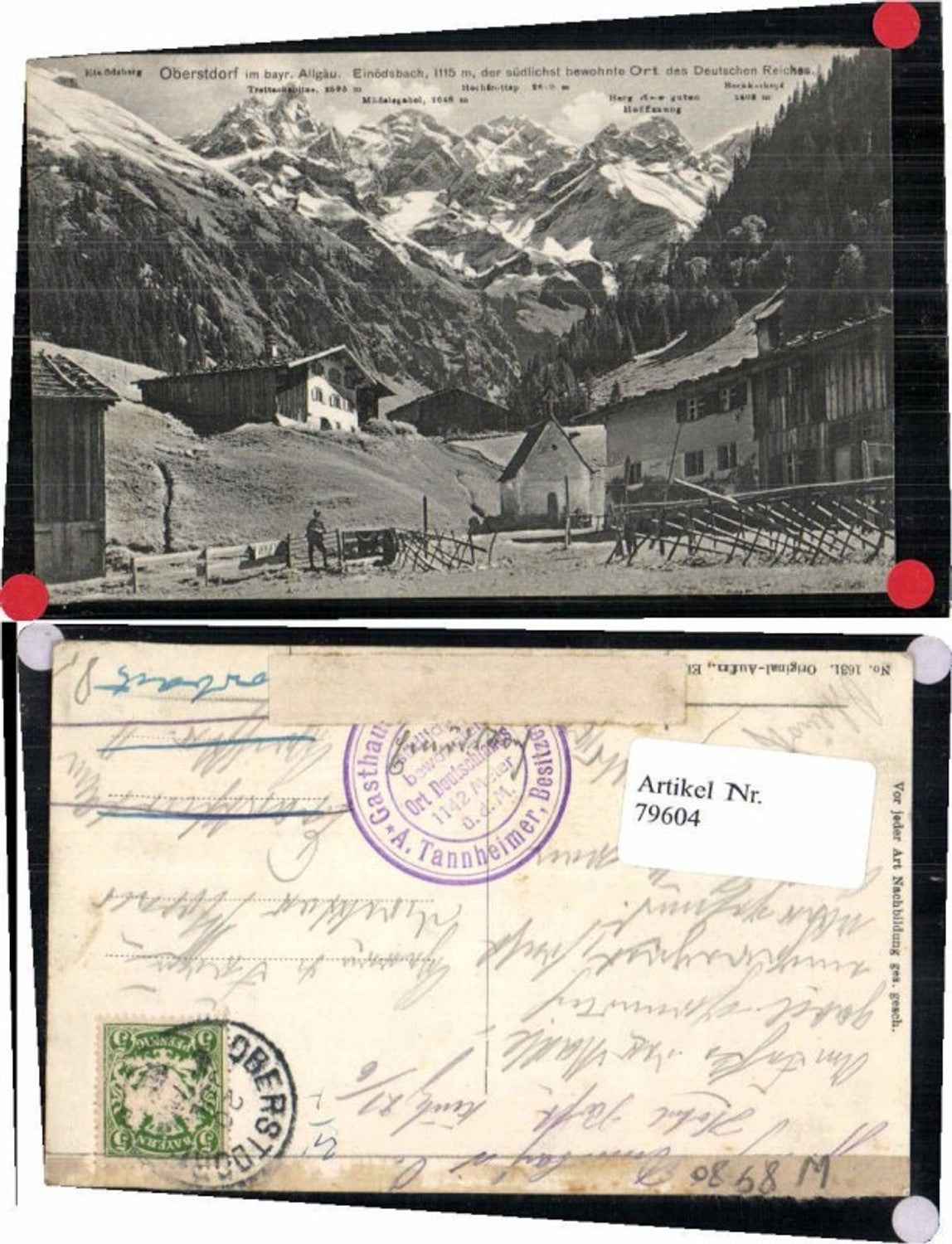 79604,Einödsbach b. Oberstdorf im Allgäu Dorfansicht 1905