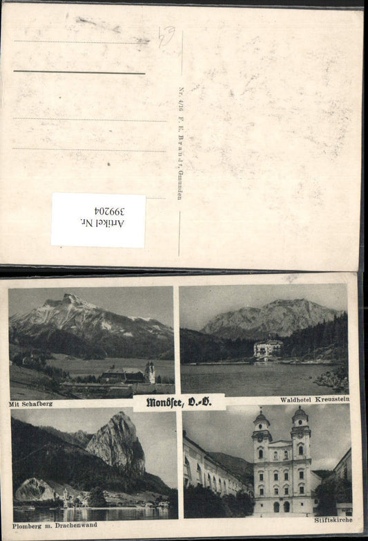 399204,Mondsee Totale Waldhotel Stiftskirche Mehrbildkarte