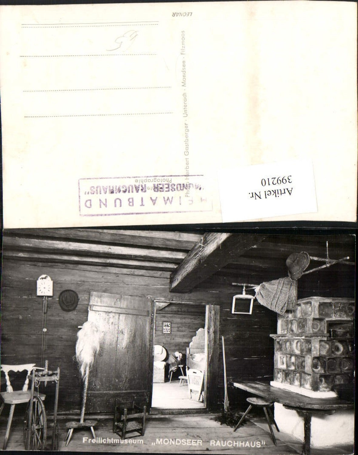 399210,Mondsee Freilichtmuseum Mondseer Rauchhaus Innenansicht