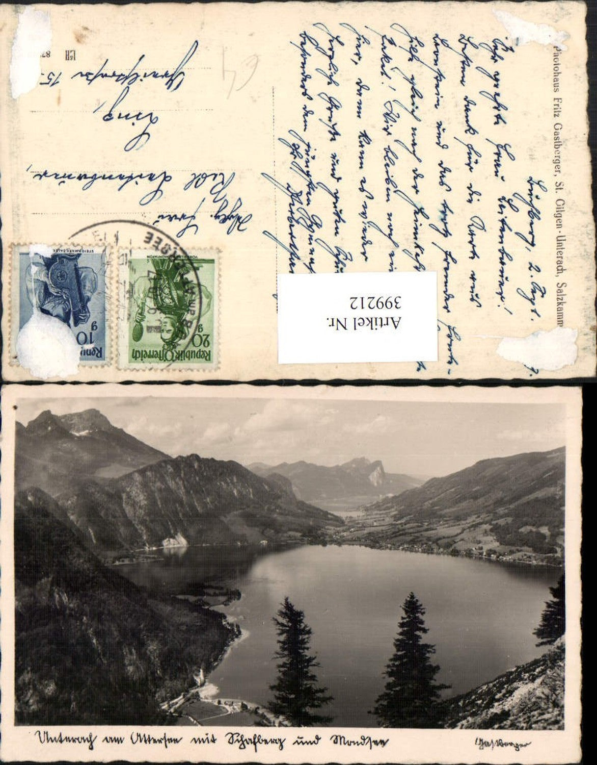 399212,Unterach am Attersee m. Schafberg u. Mondsee Bergkulisse
