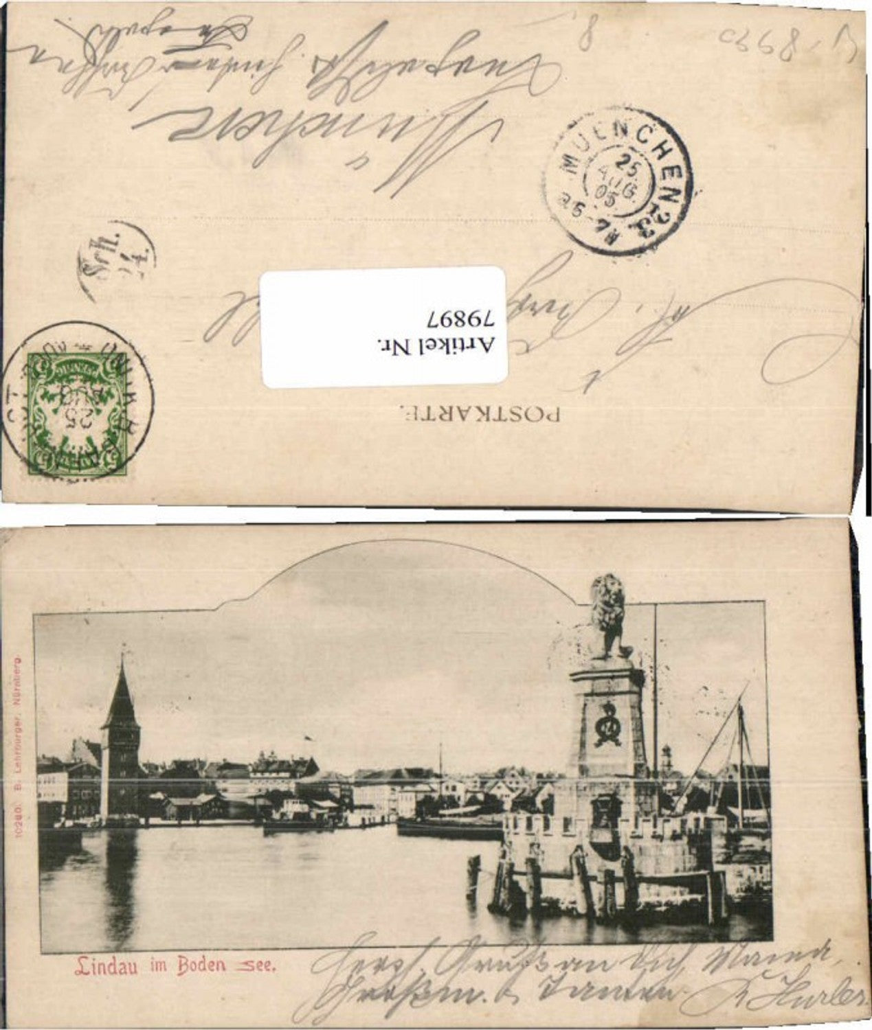 79897,Lindau am Bodensee Hafen Einfahrt 1905