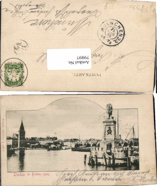 79897,Lindau am Bodensee Hafen Einfahrt 1905