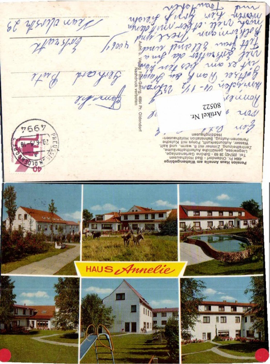 80522,Preußisch Oldendorf Holzhausen Pension Annelie