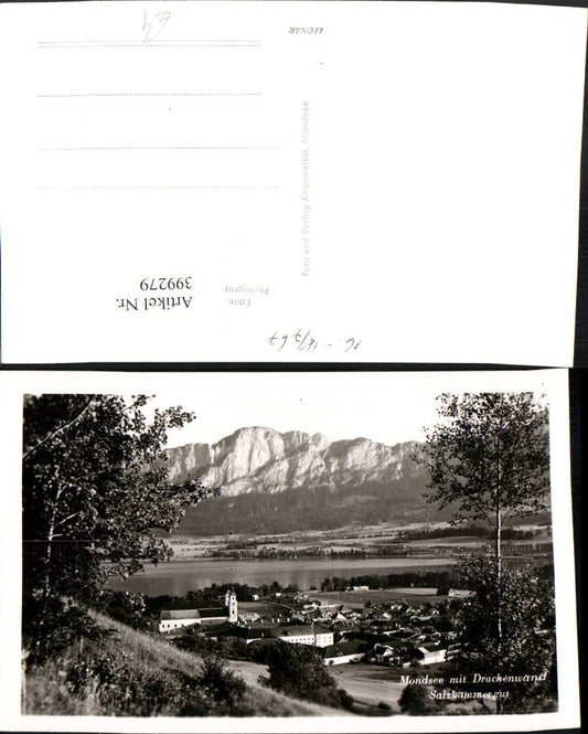 399279,Mondsee Totale m. Drachenwand Bergkulisse