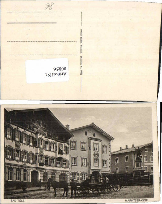 80856,Bad Tölz Marktstrasse Kutsche 1920 Zieher 4661