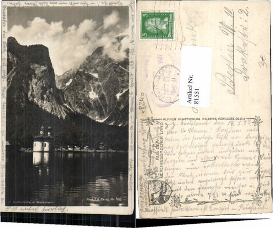 81551,St Bartholomä Berchtesgaden 1920