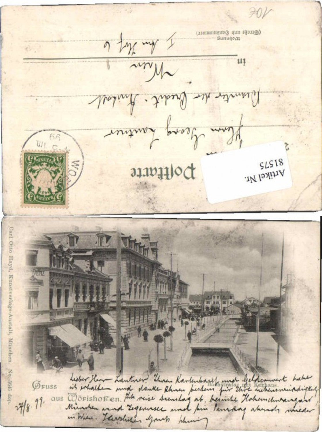 81575,Gruss aus Wörishofen Bachstrasse 1899