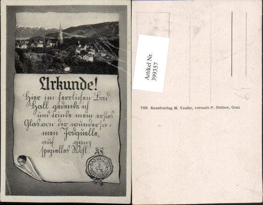 399357,Bad Hall Totale Urkunde Text Siegel