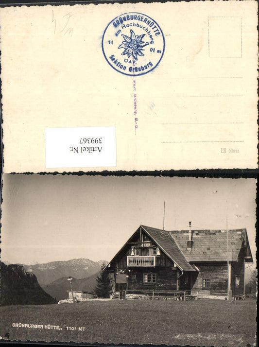 399367,Grünburger-Hütte Berghütte b. Steinbach an d. Steyr