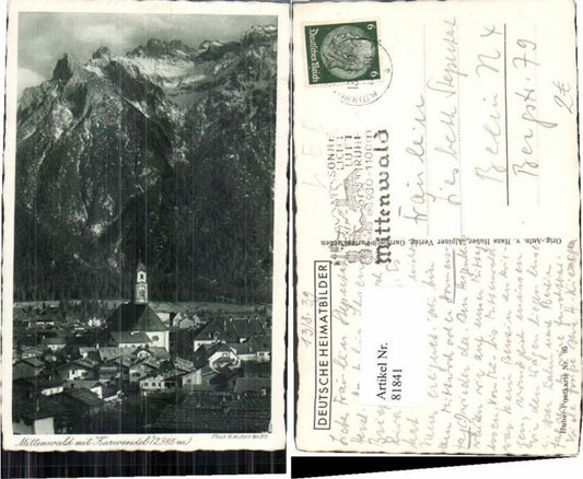 81841,Mittenwald m. Karwendel pub Huber 95