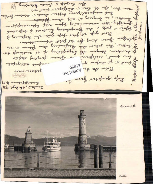 81850,Lindau am Bodensee Boot Leuchtturm Hafen