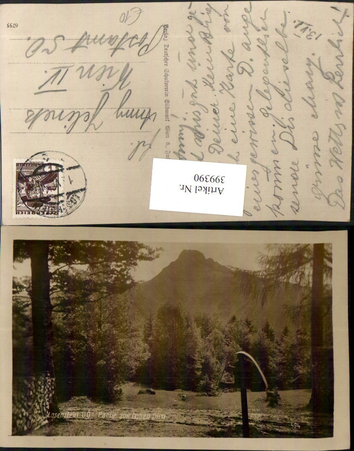 399390,Losenstein Partie zur hohen Dirn Wegkreuz Bergkulisse