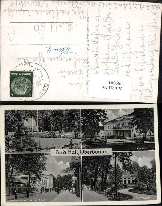 399391,Bad Hall Kurhaus Trinkhalle Kurpark Mehrbildkarte